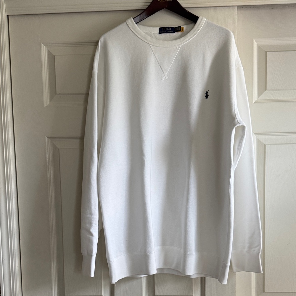 Polo by Ralph Lauren Men's Classic White Crewneck Sweater